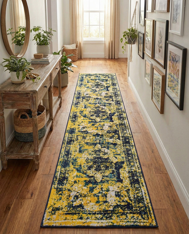 Riviera Elegance Collection Area Rug -  Menton (Navy Blue) Runner Navy Blue  lifestyle 49
