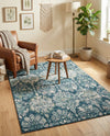 Savannah Elegance Collection Area Rug -  Forsyth Rectangle Navy Blue  lifestyle 44