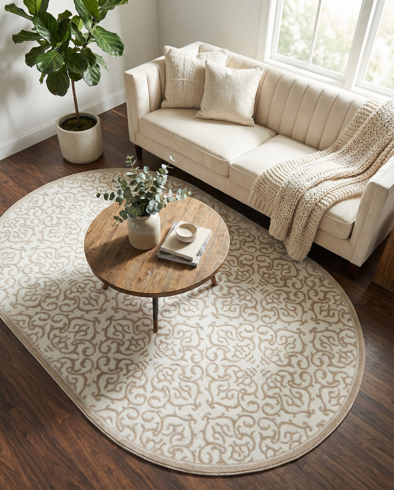 Andes Summit Collection Area Rug -  Pichincha Oval Snow White  lifestyle 60