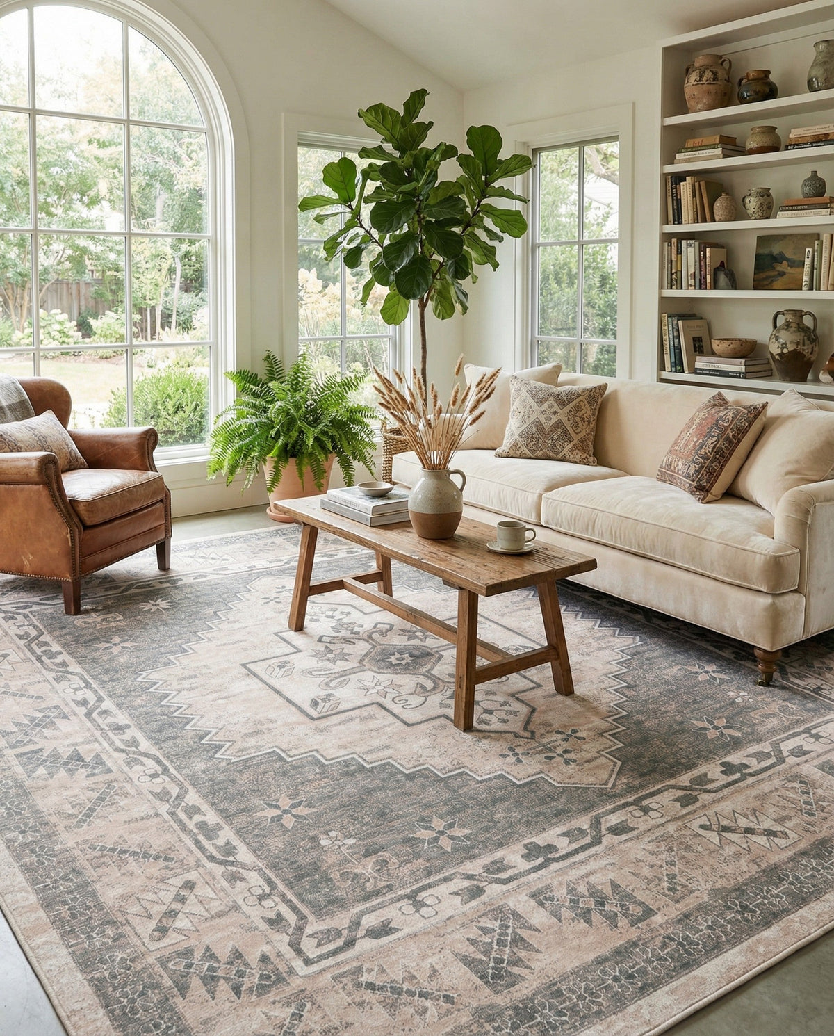 Savannah Series Collection Area Rug -  Augusta (Mink) Square Mink  lifestyle 108