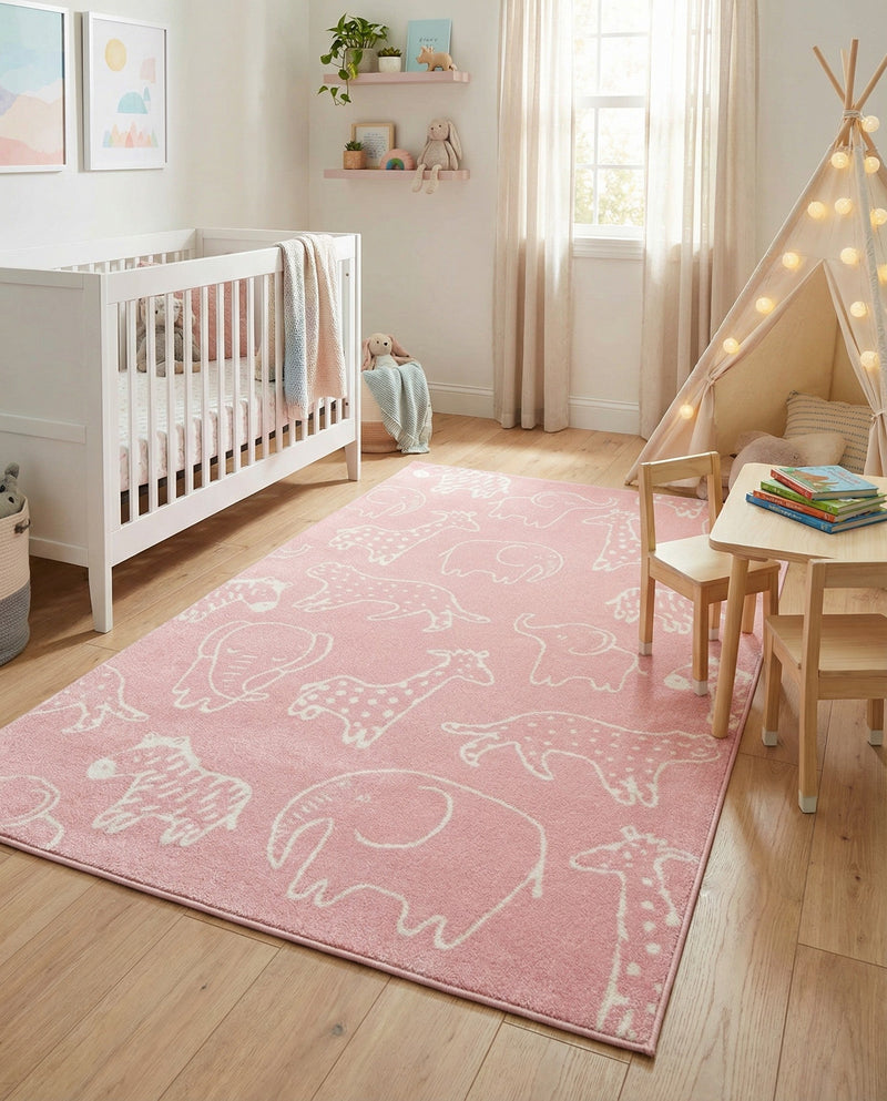 Wonder Tykes Collection Area Rug -  Spectrum Rectangle Pink  lifestyle 49