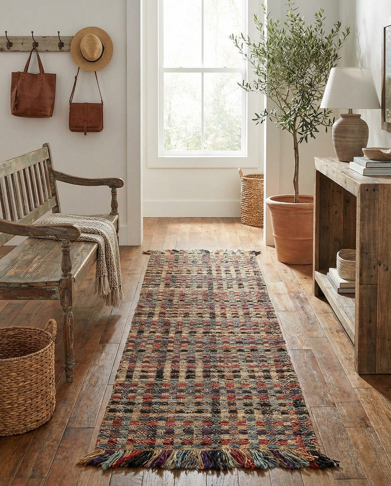 Savannah Jute Collection Area Rug - Malibu Runner Multi  lifestyle 45
