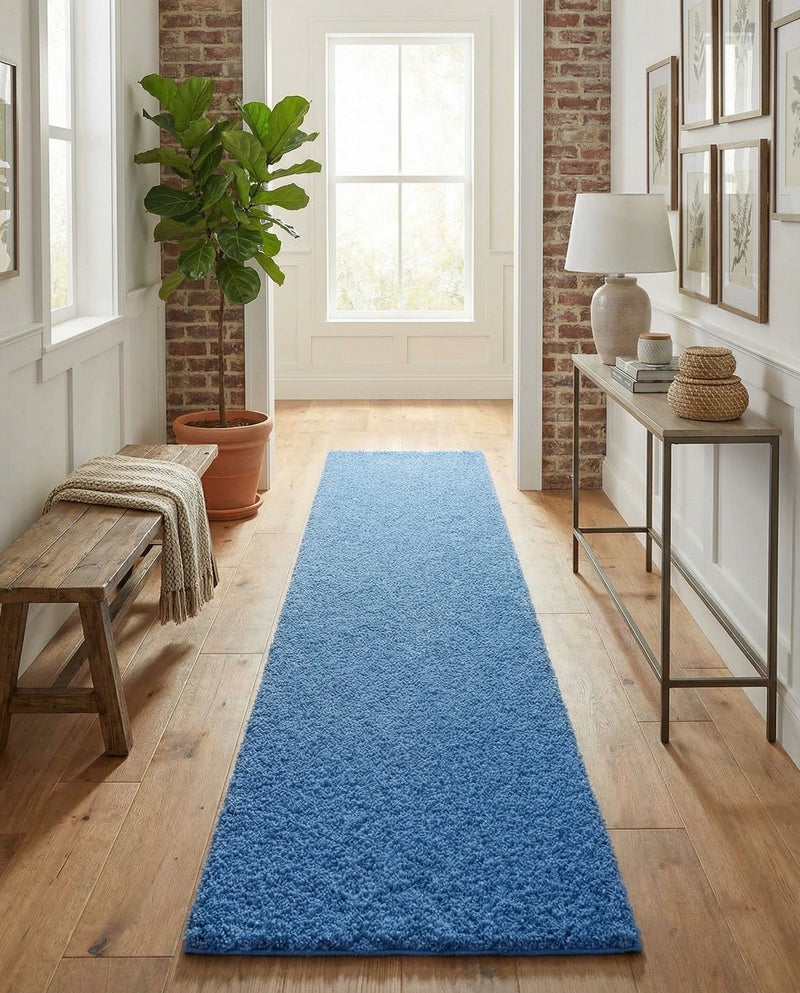 Plush Oasis Collection Area Rug - Serenity (Periwinkle Blue) Runner Periwinkle Blue  lifestyle 89