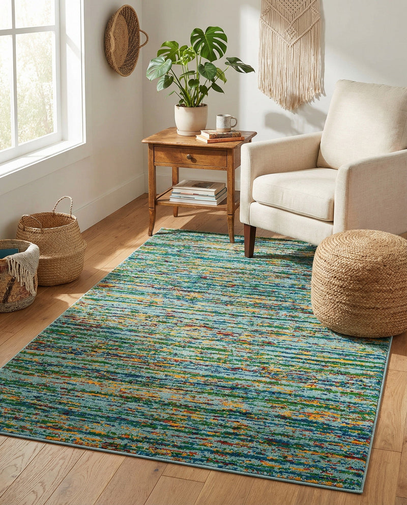 Caribbean Cove Collection Area Rug -  Lucia Rectangle Aqua  lifestyle 44