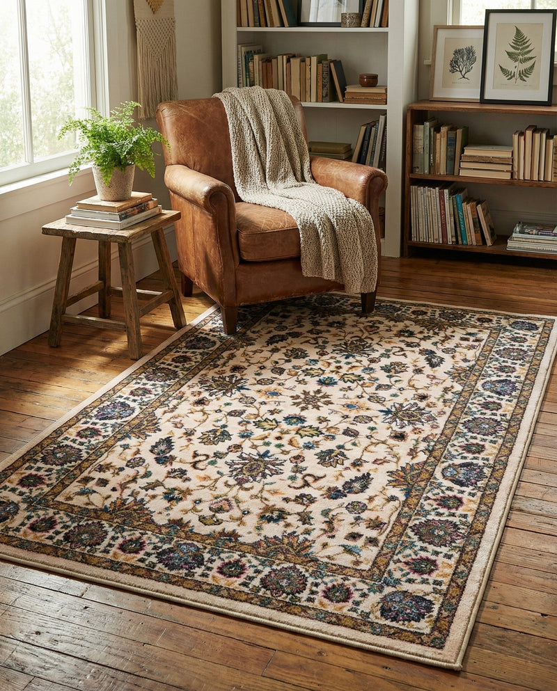 Casablanca Tapestry Collection Area Rug -  Marrakech (Ivory) Rectangle Ivory  lifestyle 12