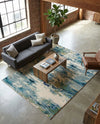 Chromatic Oasis Collection Area Rug -  Serene Rectangle Light Blue  lifestyle 31