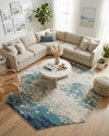 Colorburst Oasis Collection Area Rug -  Tropic Octagon Blue  lifestyle 60