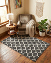 Lattice Gardens Collection Area Rug -  Bloomfield (Black) Rectangle Black  lifestyle 19