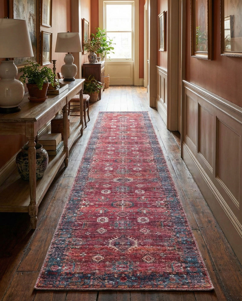 Zahara Oasis Collection Area Rug -  Ouarzazate Runner Antique Red  lifestyle 69