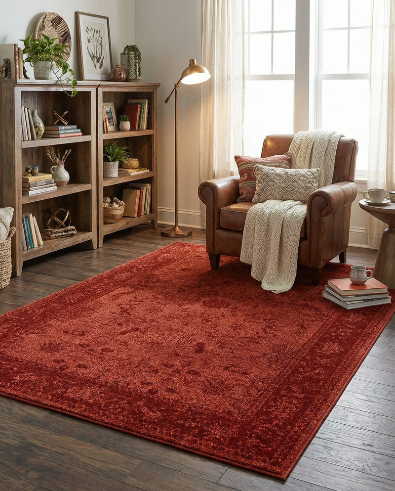 Horizon Collection Area Rug -  Apex (Rust Red) Rectangle Rust Red  lifestyle 9