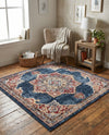 Eden Oasis Collection Area Rug -  Tranquility (Dark Blue) Square Dark Blue  lifestyle 50