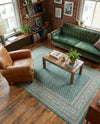 Soho Elegance Collection Area Rug -  Mercer (Turquoise) Rectangle Turquoise  lifestyle 22