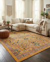 Seville Stripes Collection Area Rug -  Malaga (Yellow) Rectangle Yellow  lifestyle 14