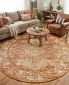 Savannah Soiree Collection Area Rug -  Everglade (Rust Red) Round Rust Red  lifestyle 62