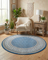 Soho Elegance Collection Area Rug -  Mercer (Blue) Round Blue  lifestyle 49