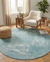 Dover Terrace Collection Area Rug -  Lagoon (Aqua) Round Aqua  lifestyle 31