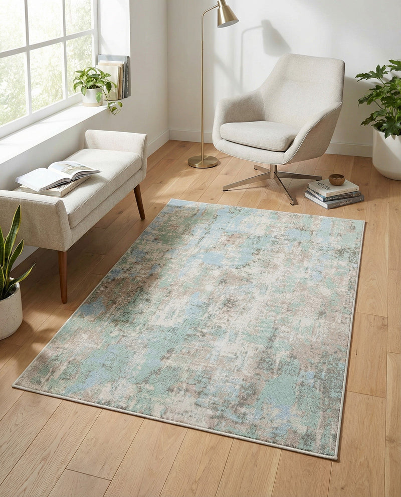 Lagoon Oasis Collection Area Rug -  Seagrass Rectangle Teal  lifestyle 39