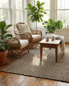 Sequoia Handwoven Jute Collection Area Rug - Aspen Rectangle Black and White  lifestyle 5