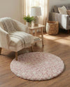 Berber Lattice Shag Collection Area Rug - Atlas (Light Pink) Round Light Pink  lifestyle 49