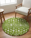 Berber Lattice Shag Collection Area Rug - Atlas (Green) Round Green  lifestyle 59