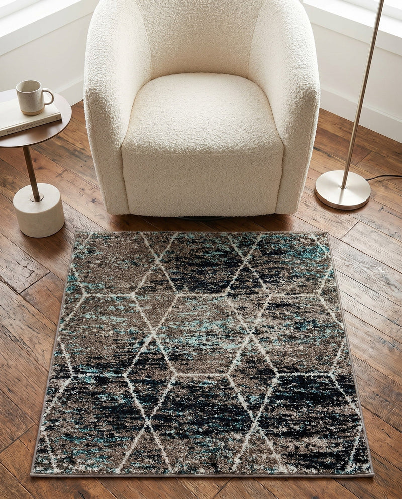 Trellis Mosaic Collection Area Rug - Arborville (Blue Multi) Square Blue Multi  lifestyle 73