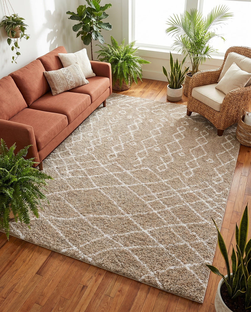 Casablanca Comfort Collection Area Rug -  Fez Rectangle Taupe  lifestyle 29