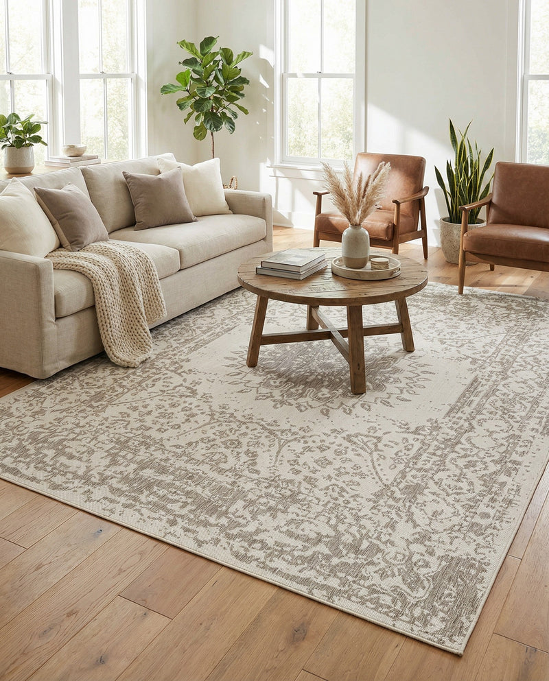 Patio Heritage Collection Area Rug -  Lafayette (Gray) Rectangle Gray  lifestyle 26