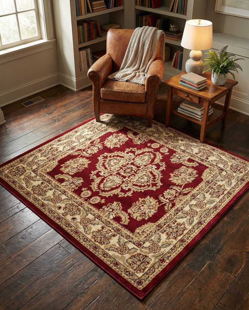 Jaipur Elegance Collection Area Rug -  Jantar Square Red  lifestyle 38