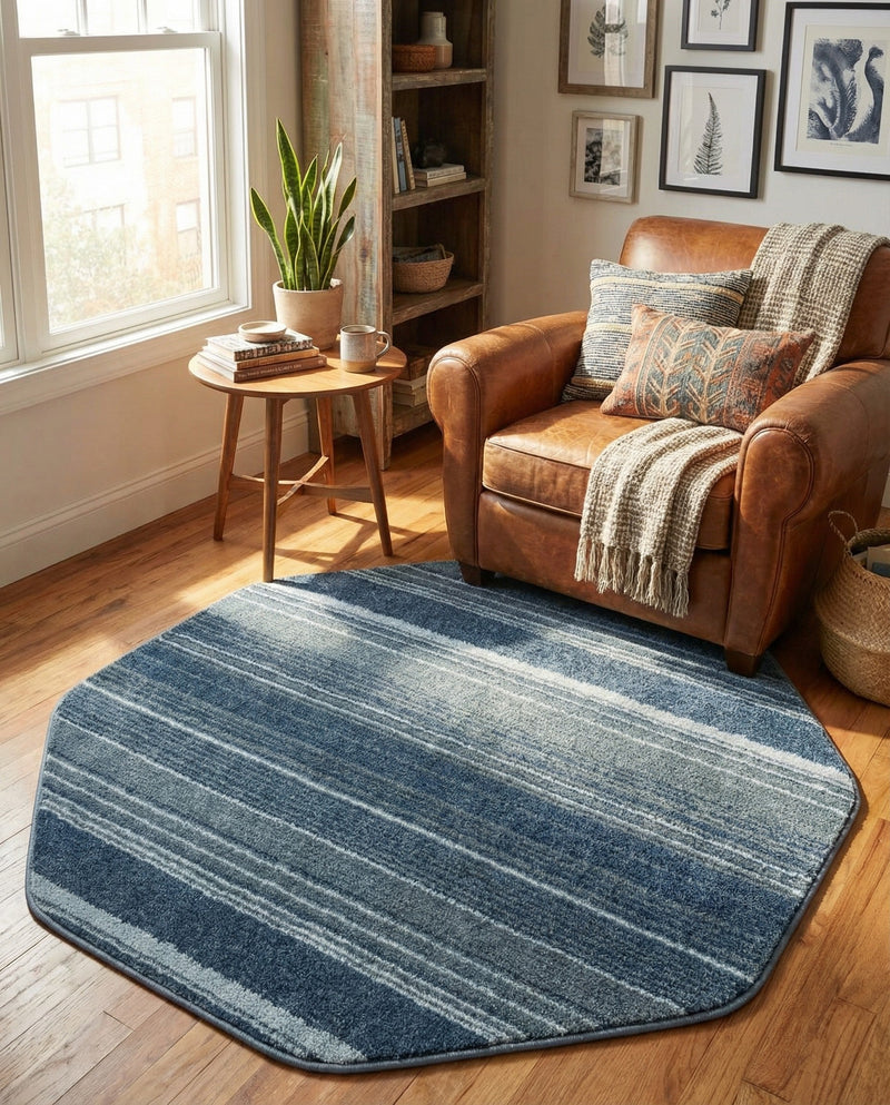 Jewel Oasis Collection Area Rug - Sapphire (Blue) Octagon Blue  lifestyle 68