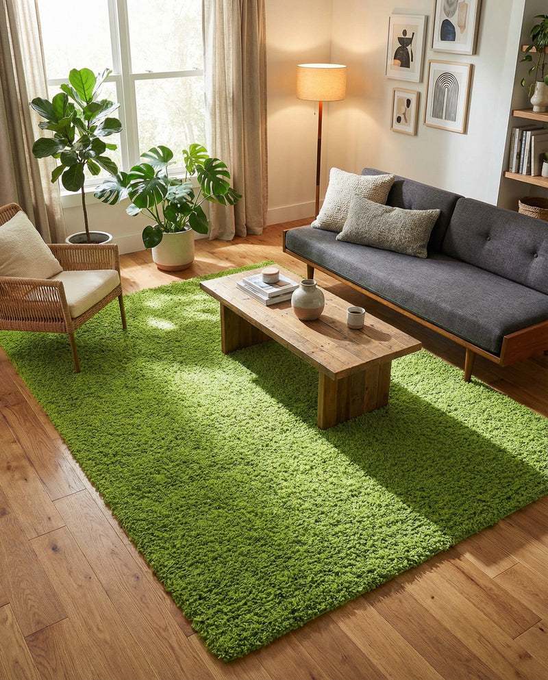 Plush Oasis Collection Area Rug - Serenity (Grass Green) Rectangle Grass Green  lifestyle 23