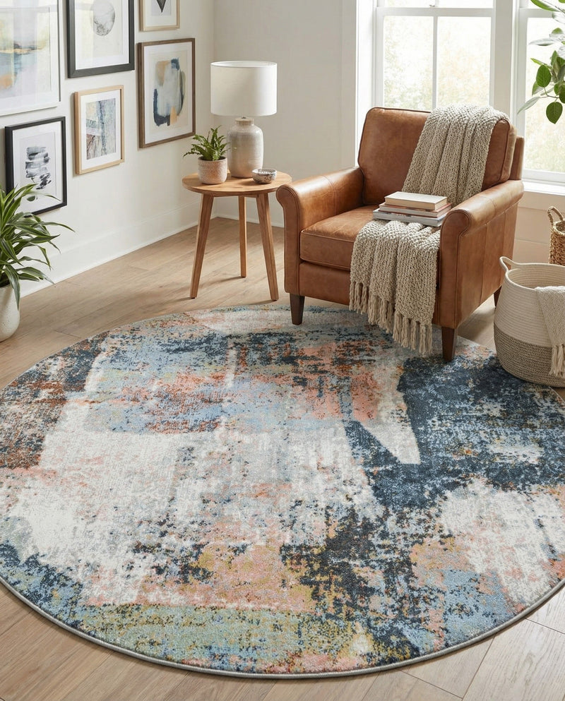 Aegean Elegance Washables Collection Area Rug -  Hydra Round Multi  lifestyle 73