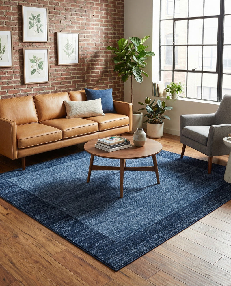 Studio Haven Collection Area Rug -  Conservatory (Navy Blue) Square Navy Blue  lifestyle 33