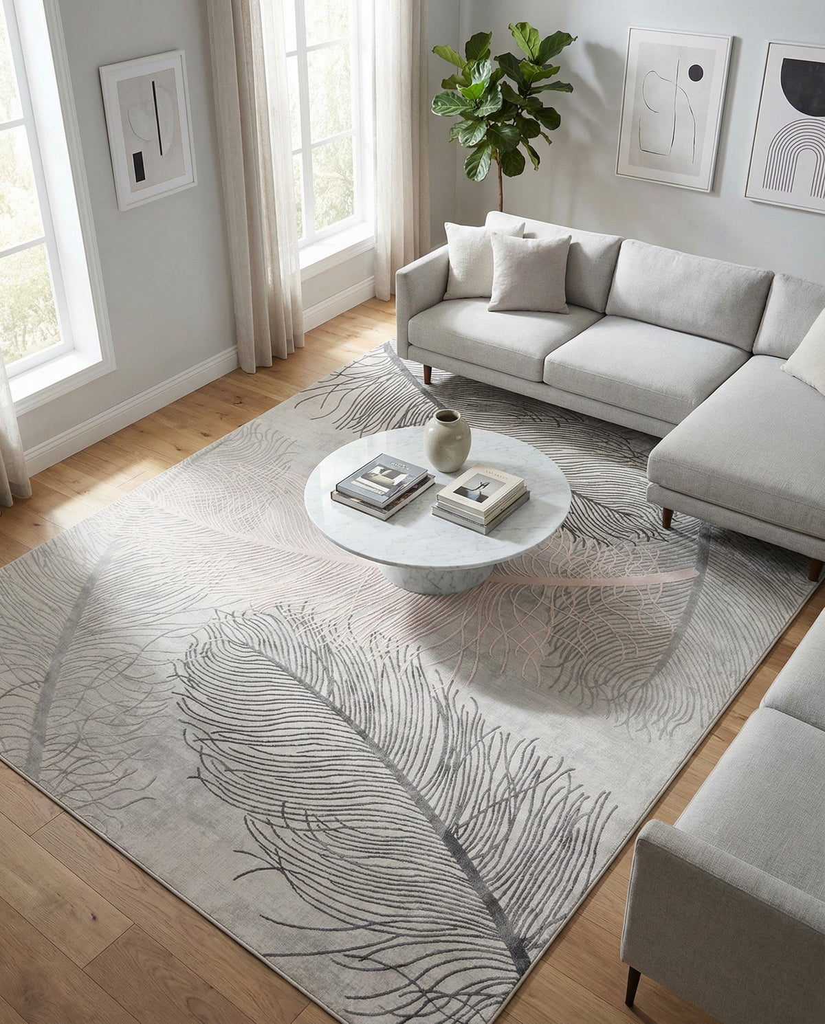 Bloomsbury Elegance Collection Area Rug -  Westminster Rectangle Gray  lifestyle 14