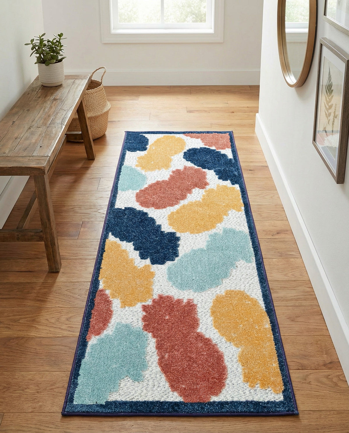 Caribbean Terrace Collection Area Rug -  Nevis Runner White  lifestyle 103