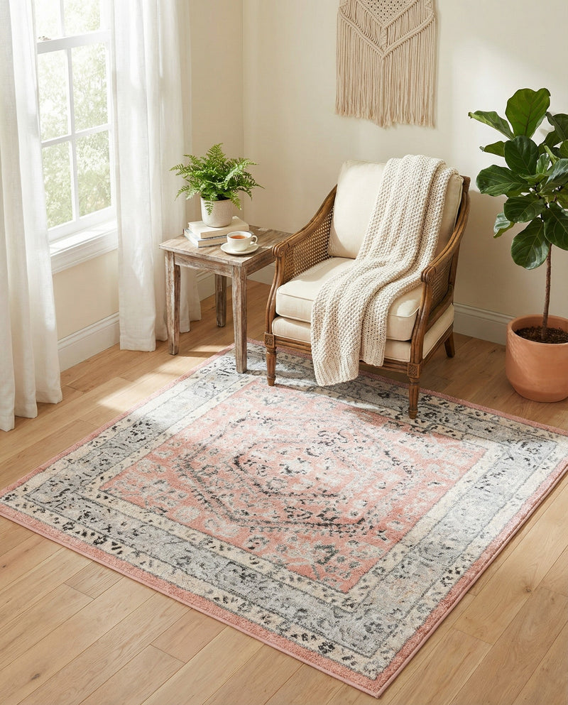 Adriana Terrace Collection Area Rug - Capri (Rose) Square Rose  lifestyle 52