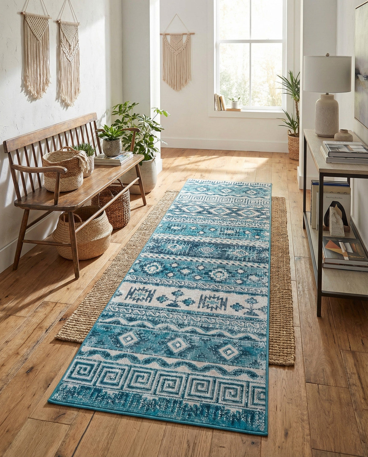 Geneva Terrace Collection Area Rug - Montreux Runner Blue  lifestyle 101