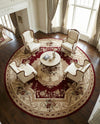 Versailles Elegance Collection Area Rug -  Louveciennes (Red) Round Red  lifestyle 57