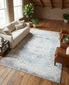 Rustic Charm Revival Collection Area Rug -  Meadowland Rectangle Light Blue  lifestyle 26