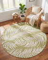 Seaside Blooms Collection Area Rug - Verdure (Green) Round Green  lifestyle 75
