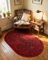 Samarkand Elegance Collection Area Rug -  Zarafshan Oval Red  lifestyle 80