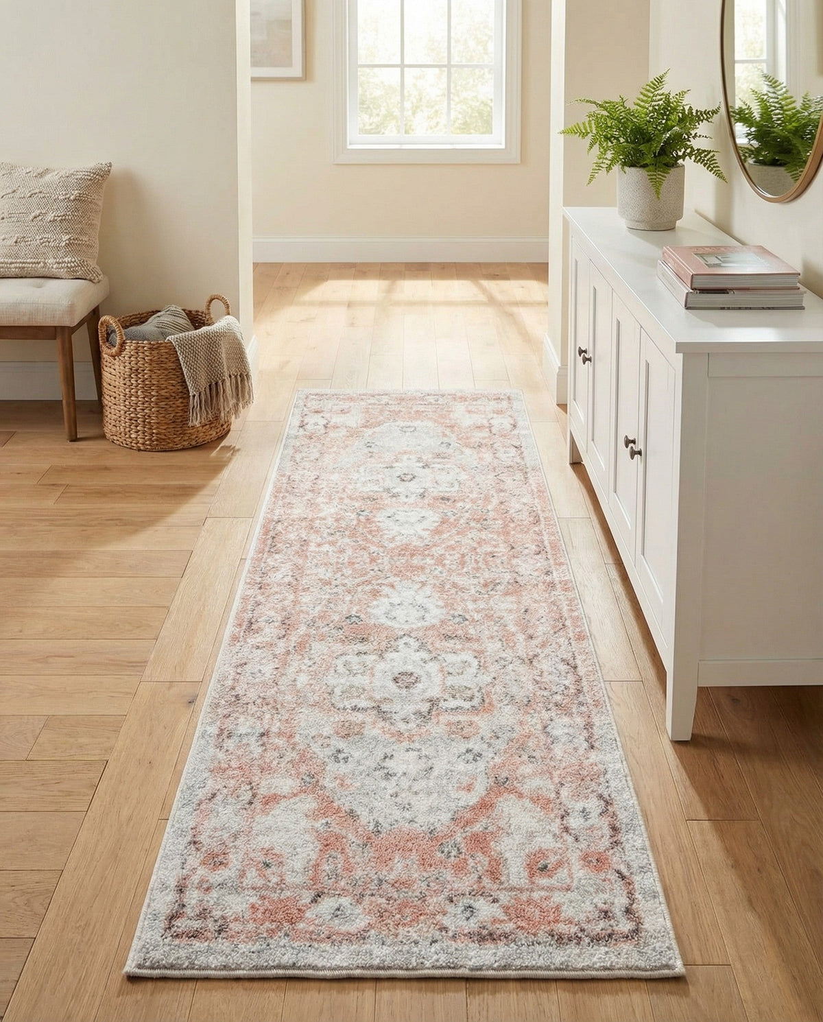 Parisian Elegance Collection Area Rug - Versailles (Rose Pink) Runner Rose Pink  lifestyle 83