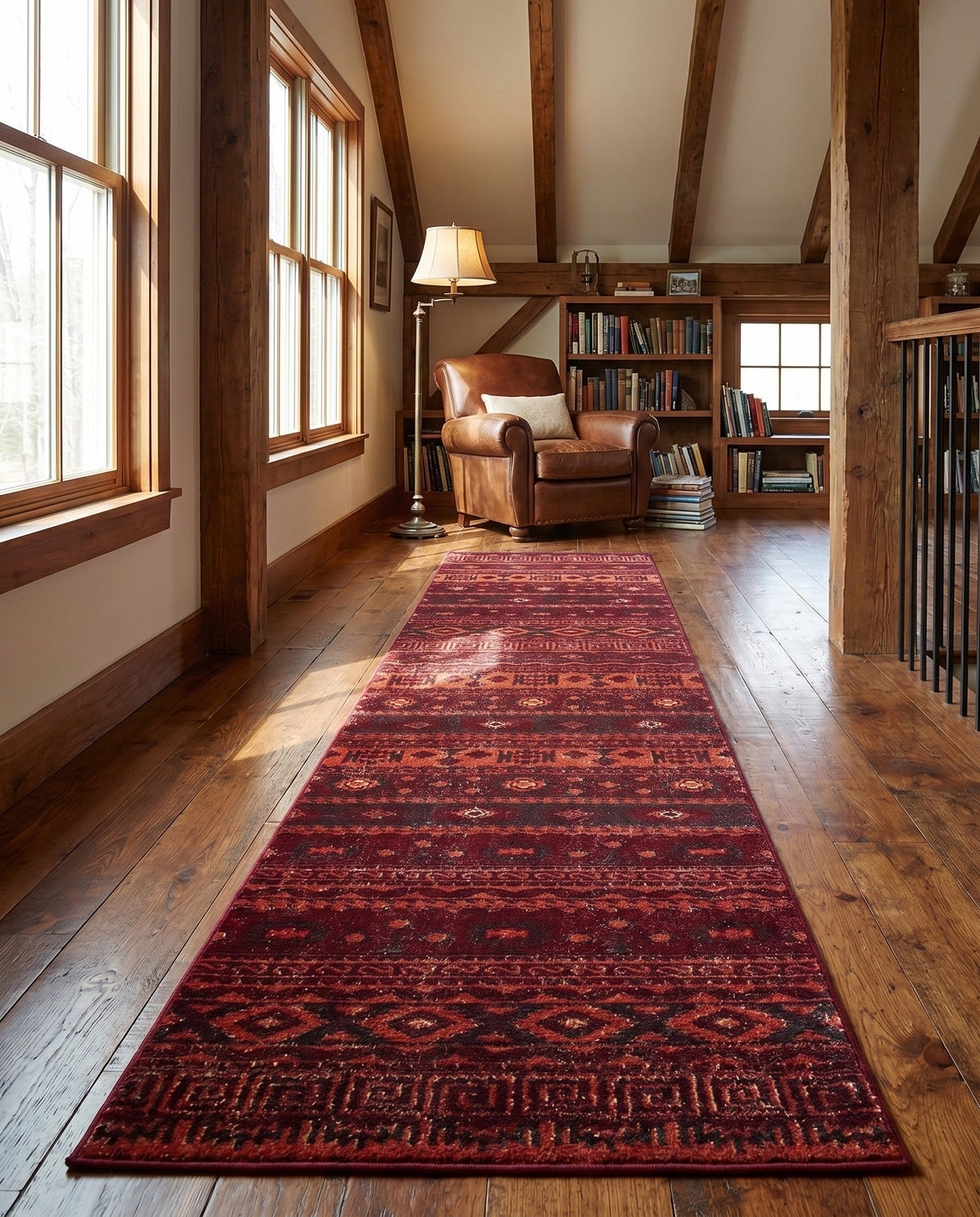 Geneva Terrace Collection Area Rug - Montreux Runner Rust Red  lifestyle 181
