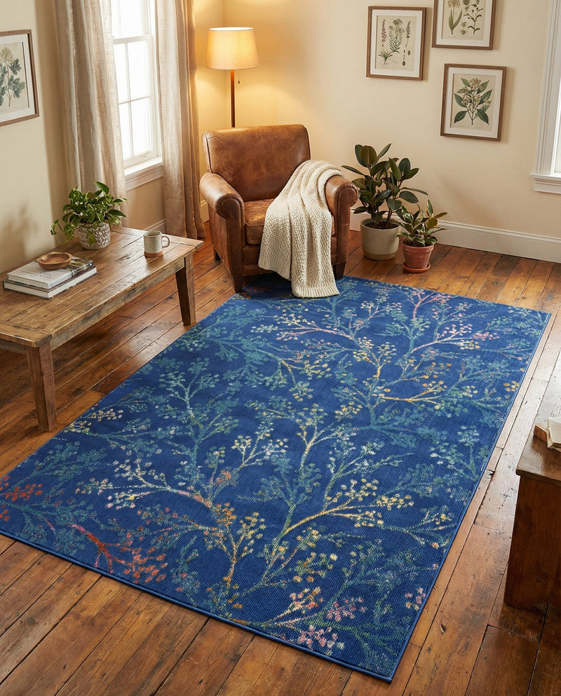 Meadow Breeze Collection Area Rug -  Sunbeam Rectangle Blue  lifestyle 18