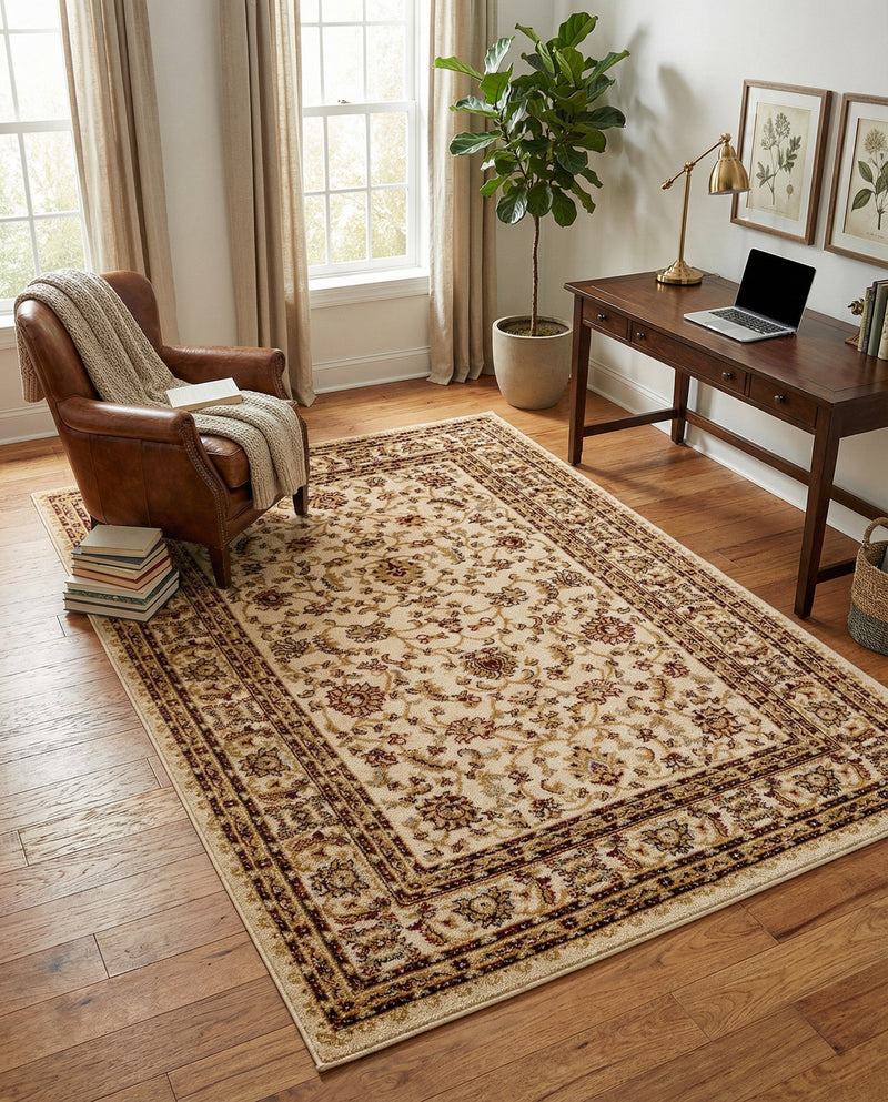 Jaipur Elegance Collection Area Rug -  Nahargarh (Cream) Rectangle Cream  lifestyle 28