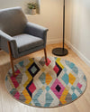 Sedona Vista Collection Area Rug -  Pricklypear Round Multi  lifestyle 52