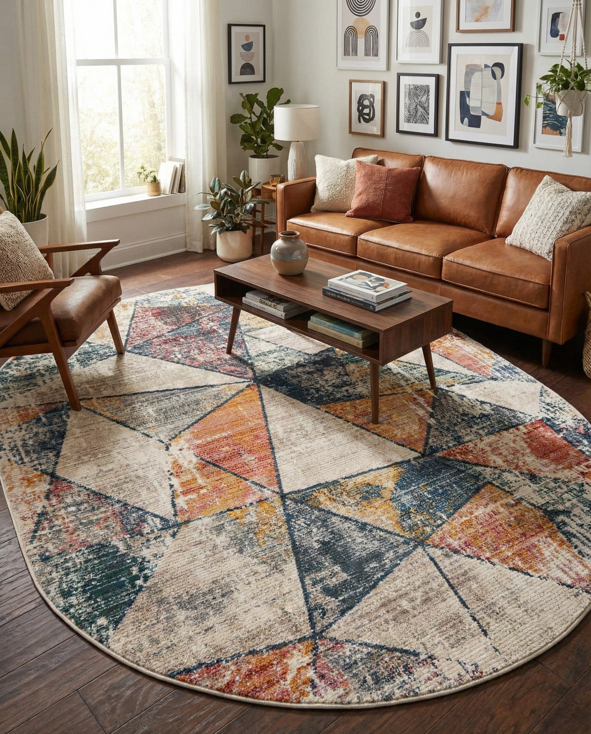 Jewel Oasis Collection Area Rug -  Topaz Oval Multi  lifestyle 81