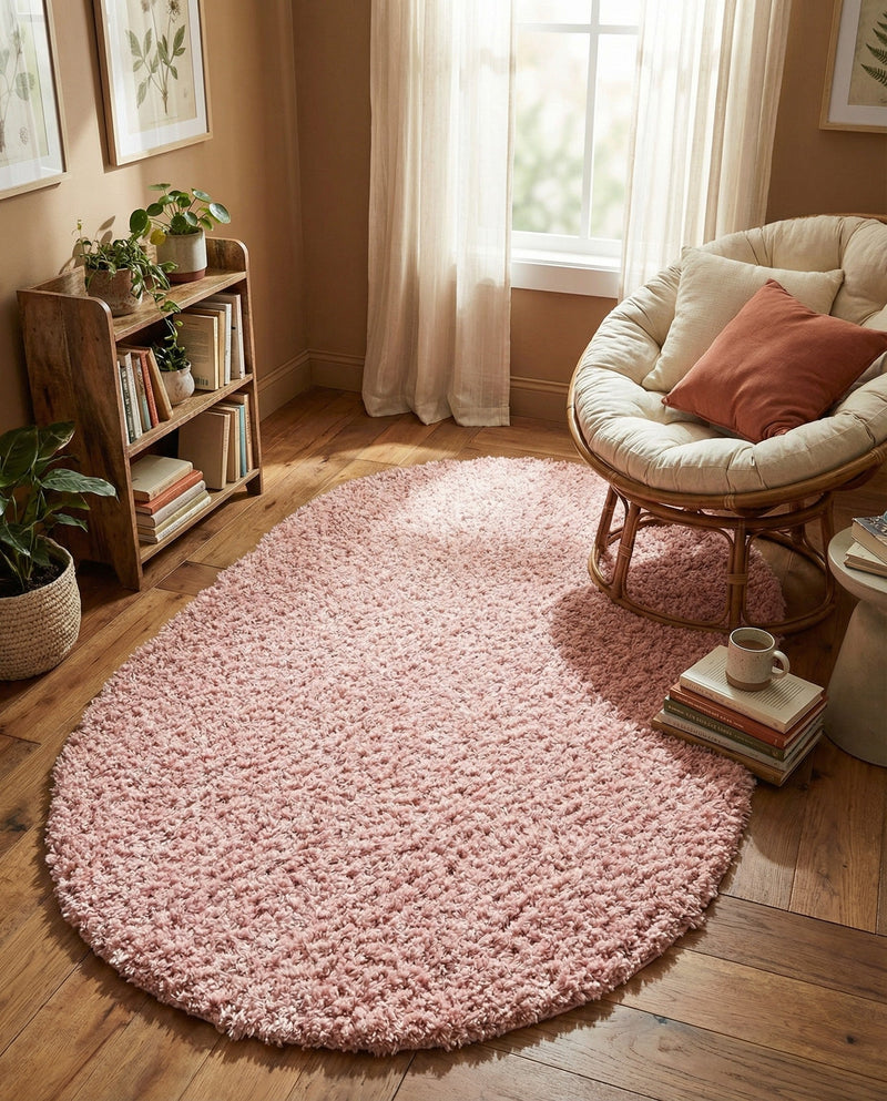 Alpine Plush Collection Area Rug -  Cortina (Dusty Rose) Oval Dusty Rose  lifestyle 46