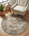 Gobi Sands Collection Area Rug -  Badain Round Cream  lifestyle 59
