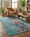 Venetian Tapestry Collection Area Rug -  Giudecca Rectangle Turquoise  lifestyle 18