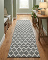 Lattice Gardens Collection Area Rug -  Bloomfield (Dark Gray) Runner Dark Gray  lifestyle 54
